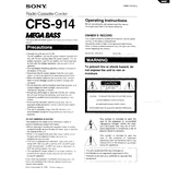 Sony CFS-914 manual cover