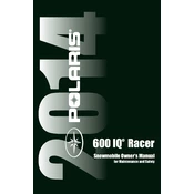 Polaris 600 IQ Racer 2014 manual cover