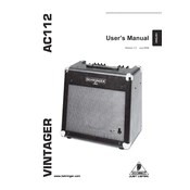 Behringer AC112 manual cover