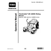 Toro TimeCutter ZS 3200 S 74388 Mower manual cover