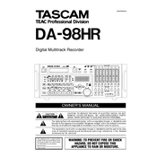 Tascam DA-98HR manual cover