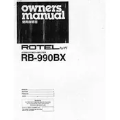 Rotel RB-990BX Amplifier manual cover