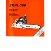 Stihl 038 manual cover