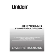 Uniden UH078SX-NB Transceiver manual cover