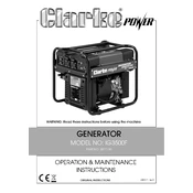 Clarke 8877100 IG3500F Generator manual cover