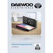 Daewoo QI Wireless Charging Alarm Clock AVS1369 Alarm Clock manual cover