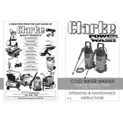 Clarke 7333210 JET6000 Cold Water Washer manual cover