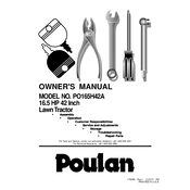 Poulan Pro PO165H42A Tractor manual cover