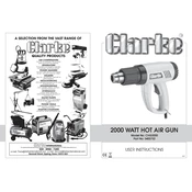 Clarke 3400752 CHG2000 2000 Watt Hot Air Gun manual cover