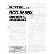 Rotel RCD-965BX CD Player manual cover