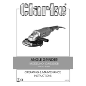 Clarke 6470099 CAG2350B Angle Grinder manual cover