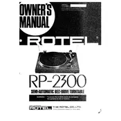 Rotel RP-2300 Turntable manual cover