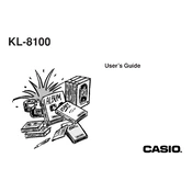 Casio KL-8100 Label Printer manual cover