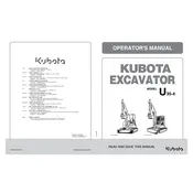 Kubota U35-4 Excavator manual cover