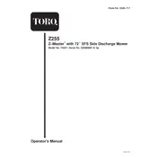 Toro Z Master Z255 74227 Mower manual cover