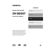 Onkyo DV BD507 manual cover