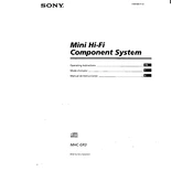 Sony MHC-GR3 manual cover