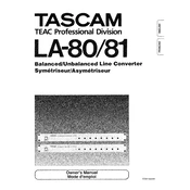 Tascam LA-80 manual cover