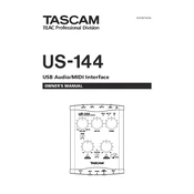 Tascam US-144 manual cover