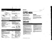 Sony CFS-905 manual cover