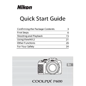 Nikon Coolpix P600 manual cover