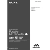 Sony MZ-200 manual cover