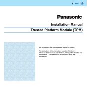 Panasonic Trusted Platform Module manual cover