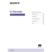 Sony ICD-TX50 manual cover