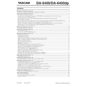 Tascam DA-6400 Recorder manual cover