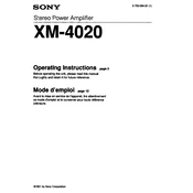 Sony XM-4020 manual cover