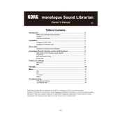 KORG monologue Sound Librarian manual cover