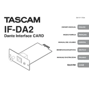 Tascam IF-DA2 manual cover