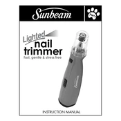 Sunbeam Lighted Nail Trimmer manual cover