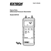 Flir Extech 407910 Manometer manual cover