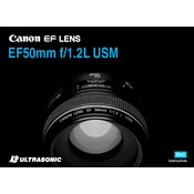 Canon Ultrasonic EF50mm f 1.2L USM manual cover