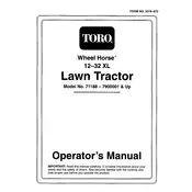 Toro Wheel Horse 71188 Tractor manual cover