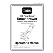 Toro Power Curve 1800 38025 Snow Thrower manual cover