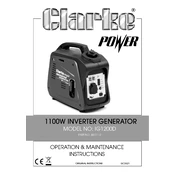 Clarke 8877112 IG1200D 1100W Inverter Generator manual cover