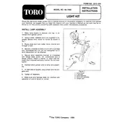 Toro Power Shift 66-7950 Light Kit manual cover