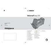 Bosch UniversalPump 18V Pump manual cover