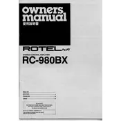 Rotel RC-980BX Amplifier manual cover