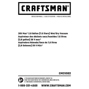 Craftsman CMCV002B Vacuum manual cover