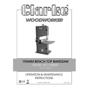 Clarke 6460072 CBS205 195mm Bench Top Bandsaw manual cover