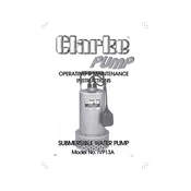 Clarke 7230094 IVP13A Submersible Water Pump manual cover