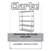 Clarke 6600500 CS5500 Industrial Boltless Shelving manual cover