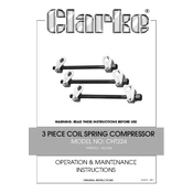 Clarke 1801224 CHT224 3 Piece Coil Spring Compressor manual cover