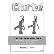 Clarke 7200700 PP75C Cast Iron Hand Pump manual cover