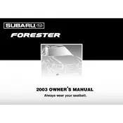 Subaru Forester X 2003 manual cover