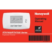 Honeywell RTH7400 Thermostat manual cover