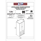 Lokken B&M 2 Door 3 Drawer Wardrobe 354875 354880 manual cover